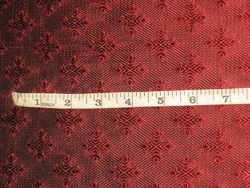 100% Silk Brocade Vestment Fabric Dark Red &amp; Black color 44" wide BRO167[5]