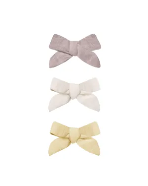 Alligator Clip Set | Bow w. Clip- Lavender, Natural, Lemon | Quincy Mae