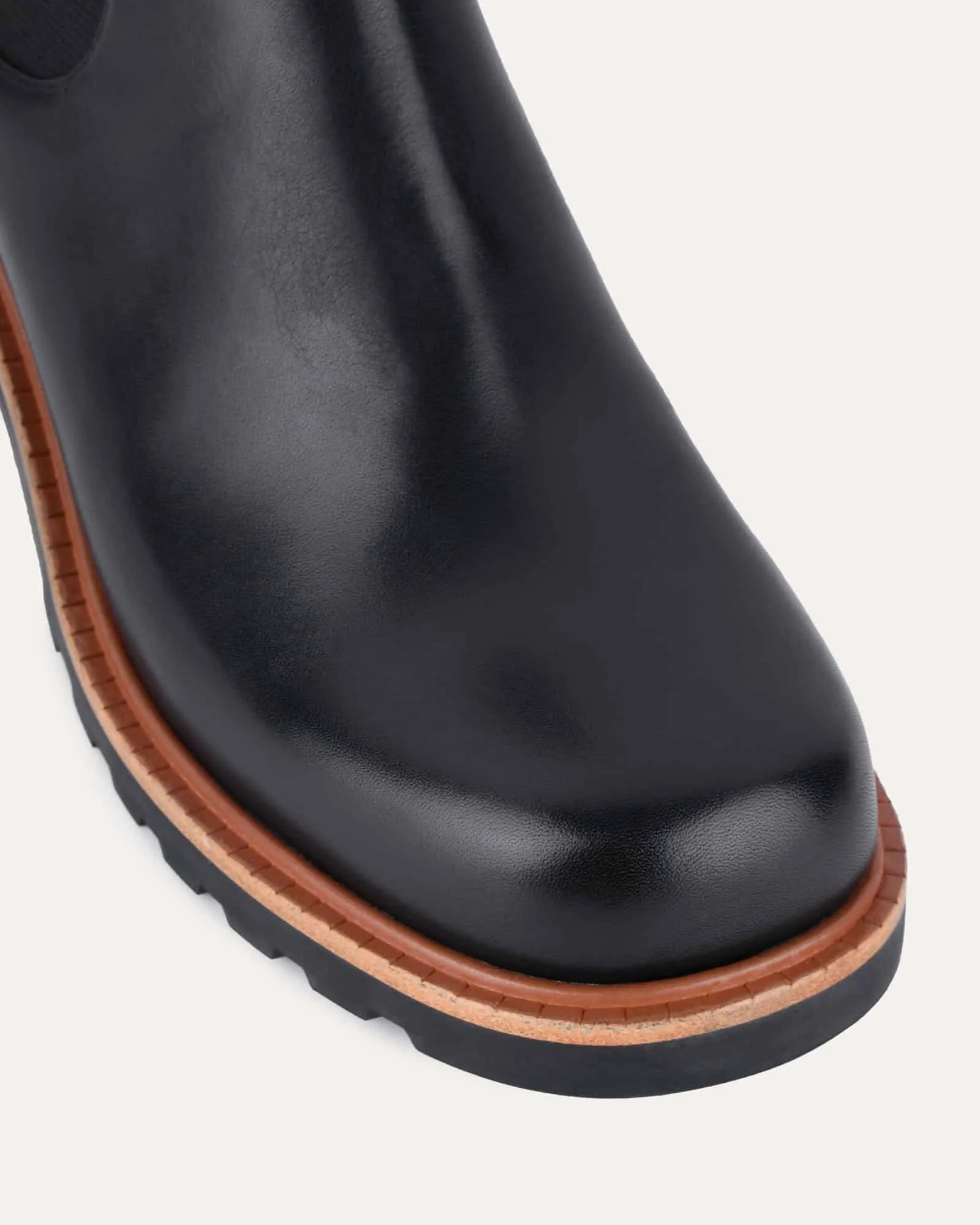 BEVERLEY MID ANKLE BOOTS BLACK LEATHER