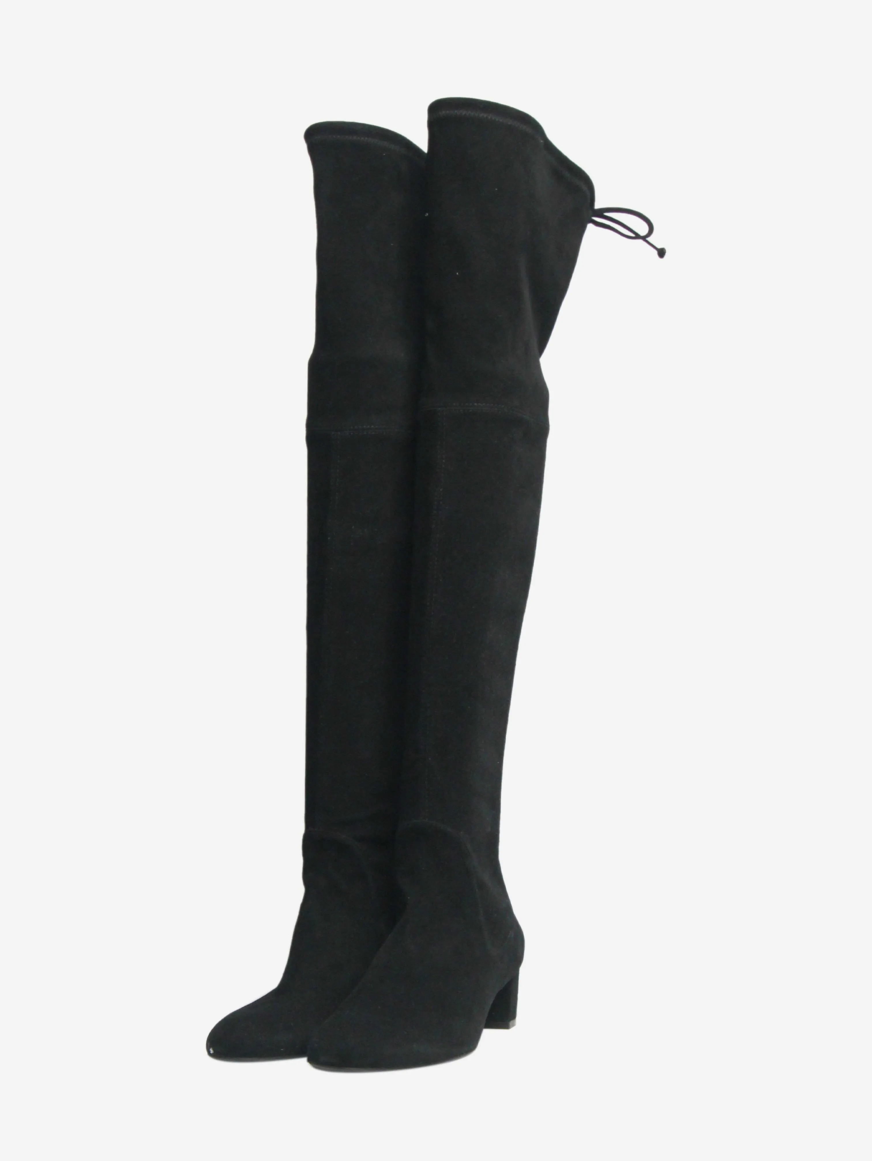 Black suede knee-high boots - size EU 37.5