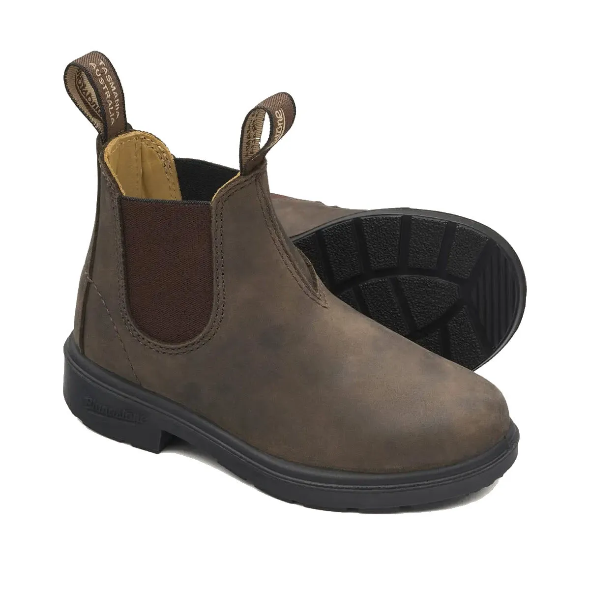 BLUNDSTONE 565 CHELSEA BOOTS RUSTIC BROWN - KIDS