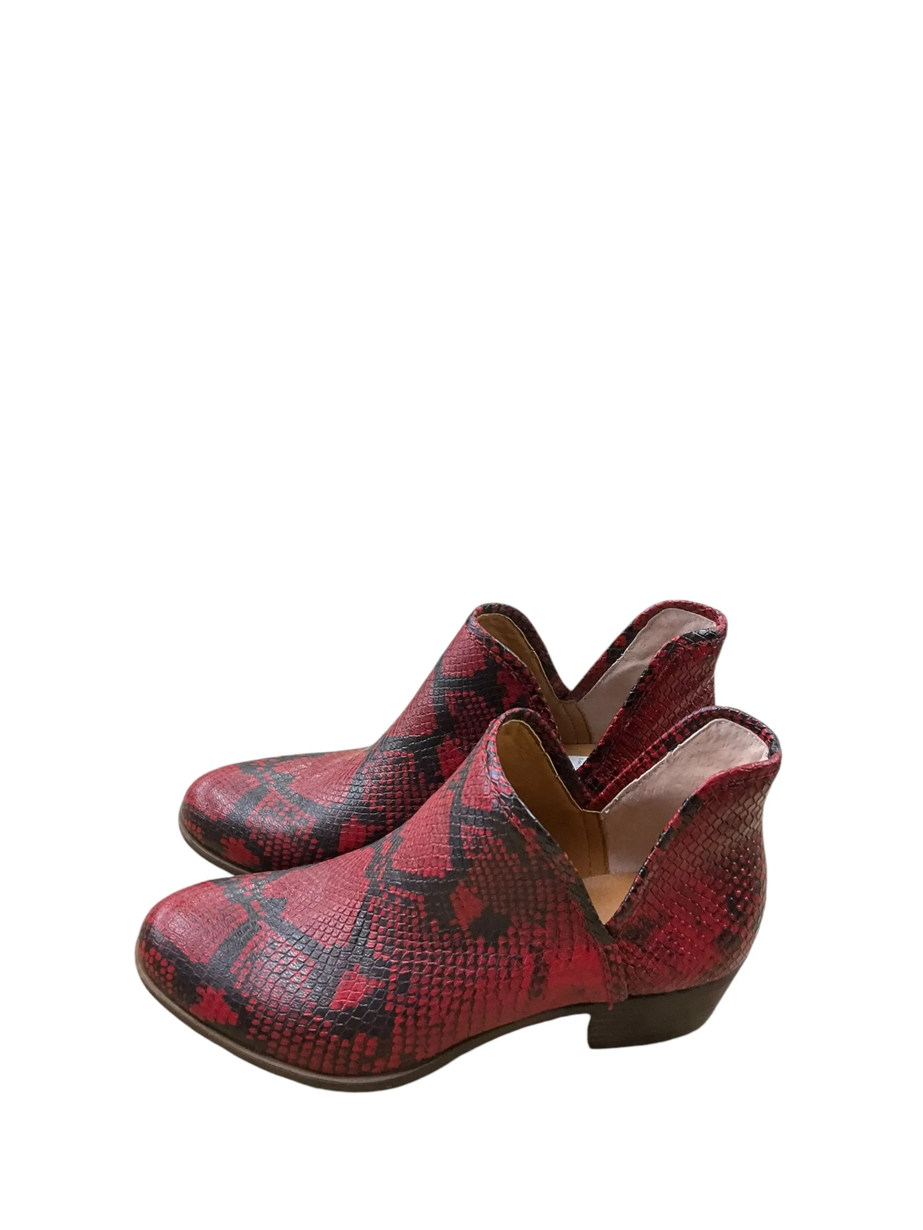 Boots Ankle Heels By Lucky Brand In Snakeskin Print, Size: 8