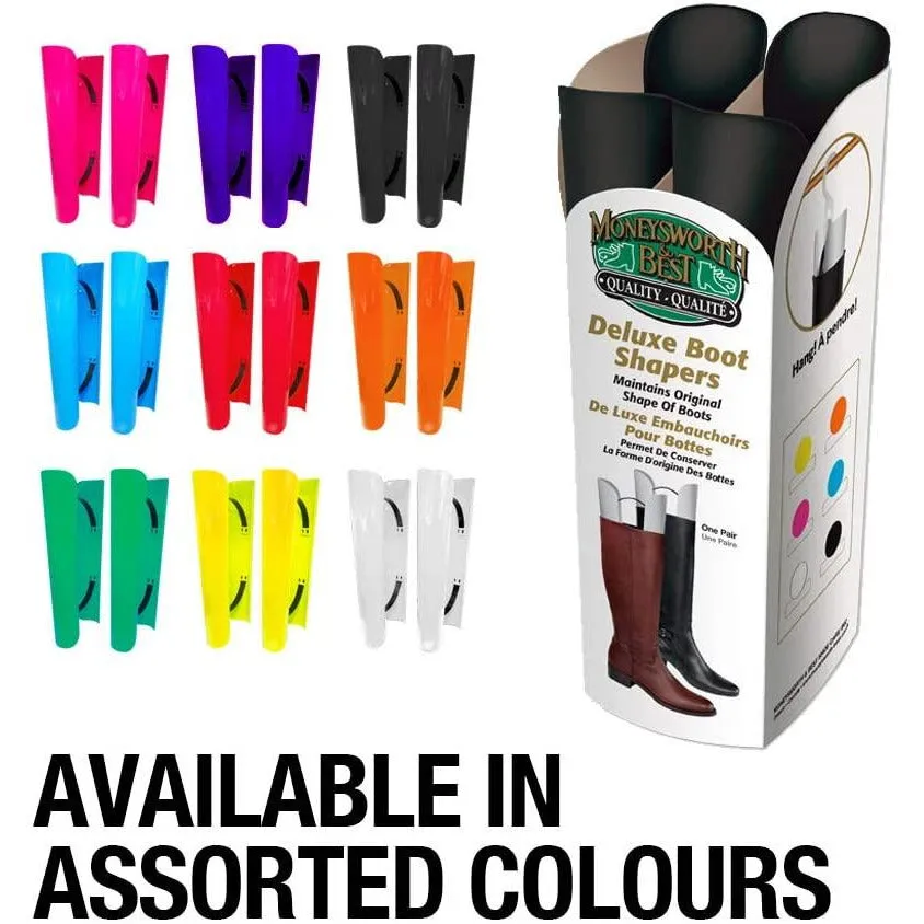 Deluxe Boot Shapers with Hanger Hook, Assorted Colors (1 pair/pack)