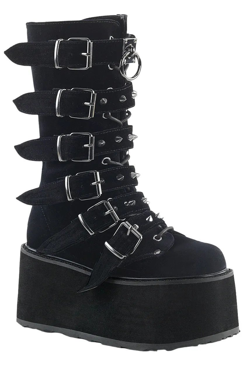 DemoniaCult DAMNED 225 Boots Black Velvet