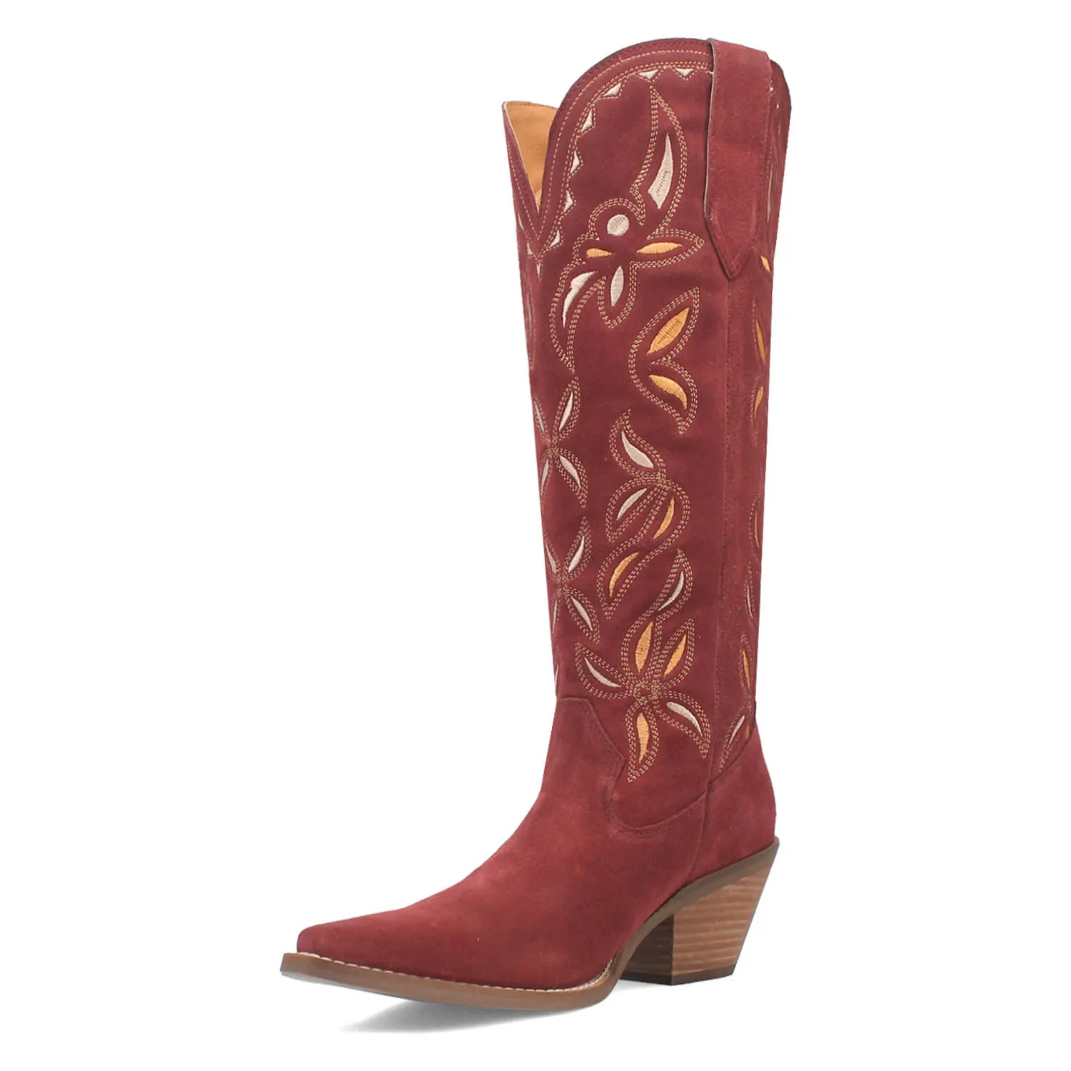 Dingo Womens Bandelera Burgundy Suede Cowboy Boots