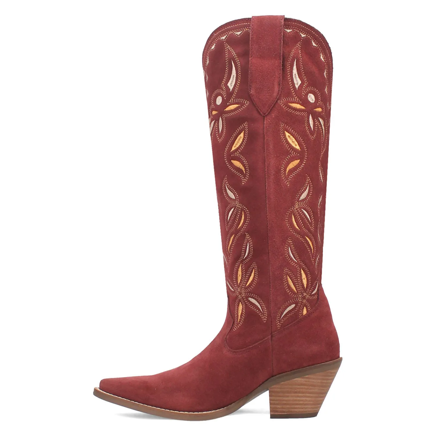 Dingo Womens Bandelera Burgundy Suede Cowboy Boots