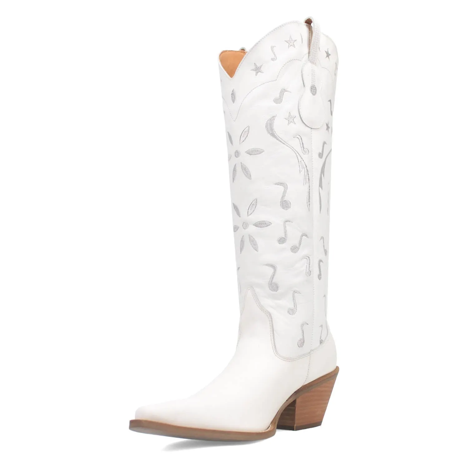 Dingo Womens Rhymin White Suede Cowboy Boots