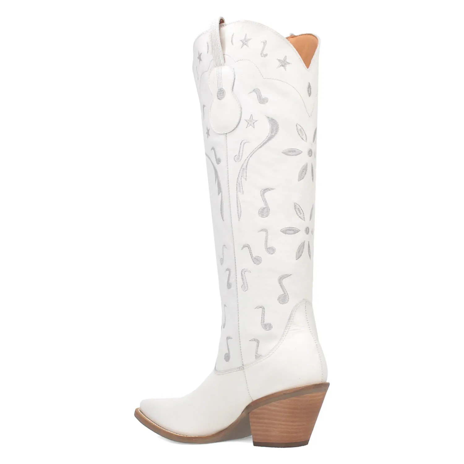 Dingo Womens Rhymin White Suede Cowboy Boots