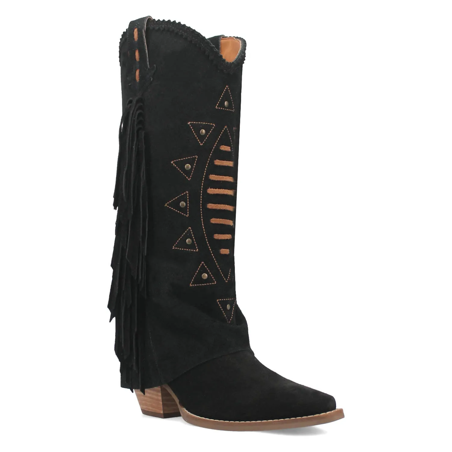 Dingo Womens Spirit Trail Black Suede Cowboy Boots