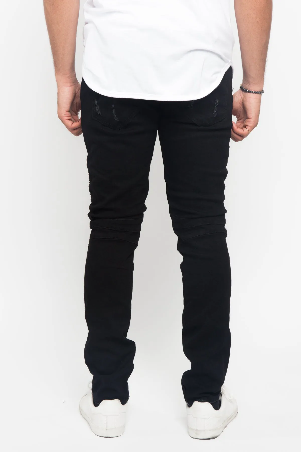 Distressed Scrunched Skinny Jeans