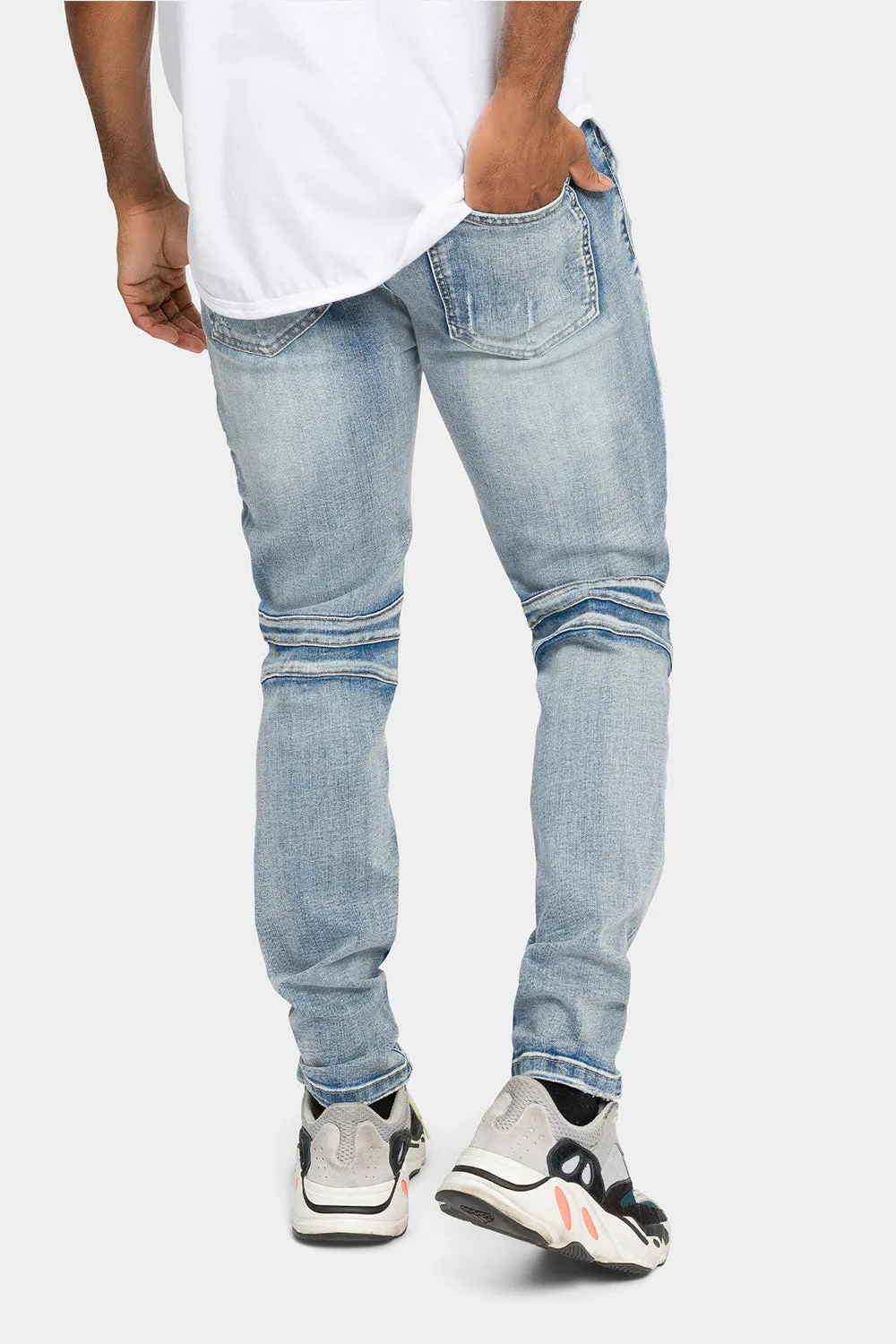 Distressed Scrunched Skinny Jeans