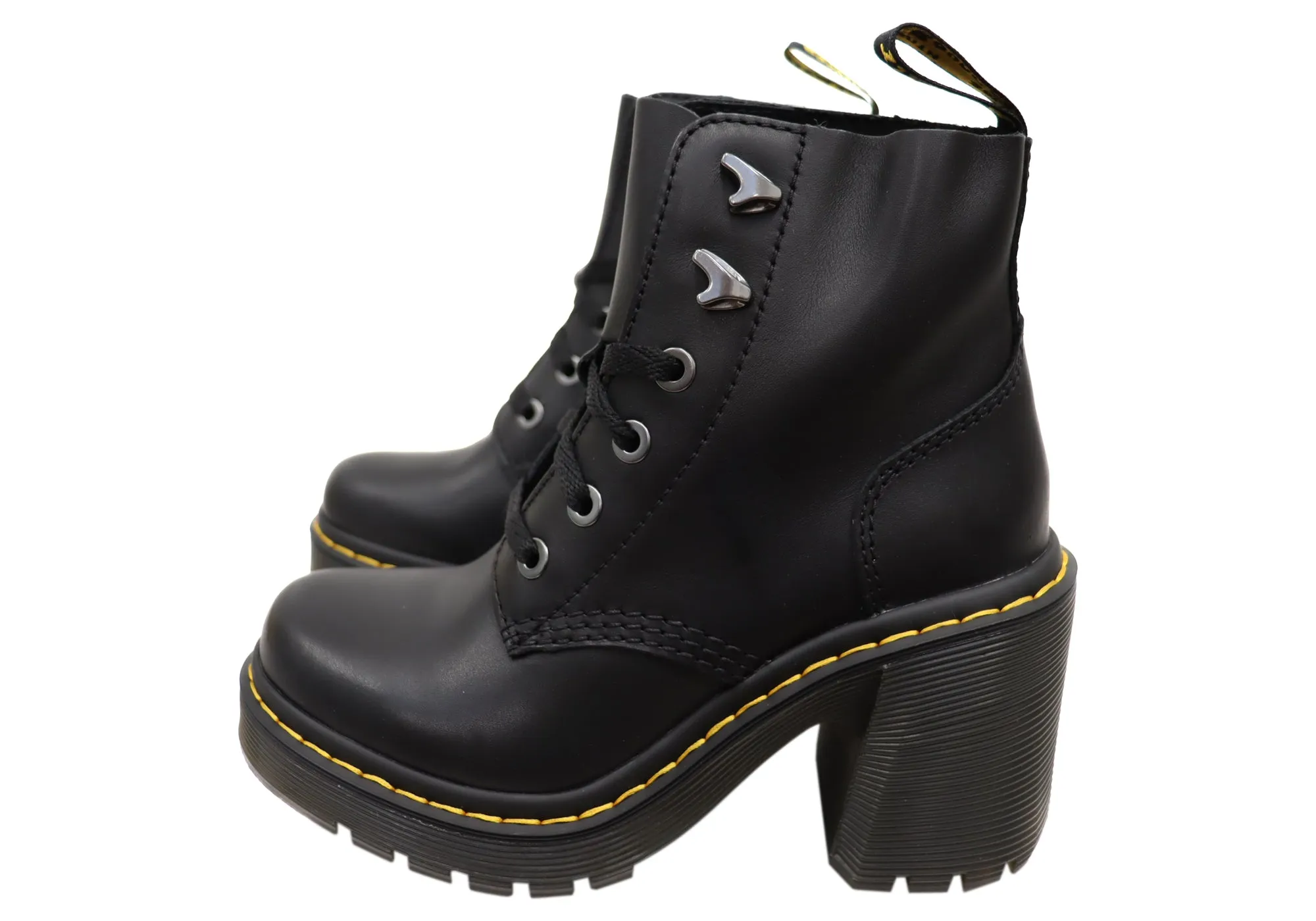 Dr Martens Womens Comfortable Jesy 6 Tie Leather Ankle Boots