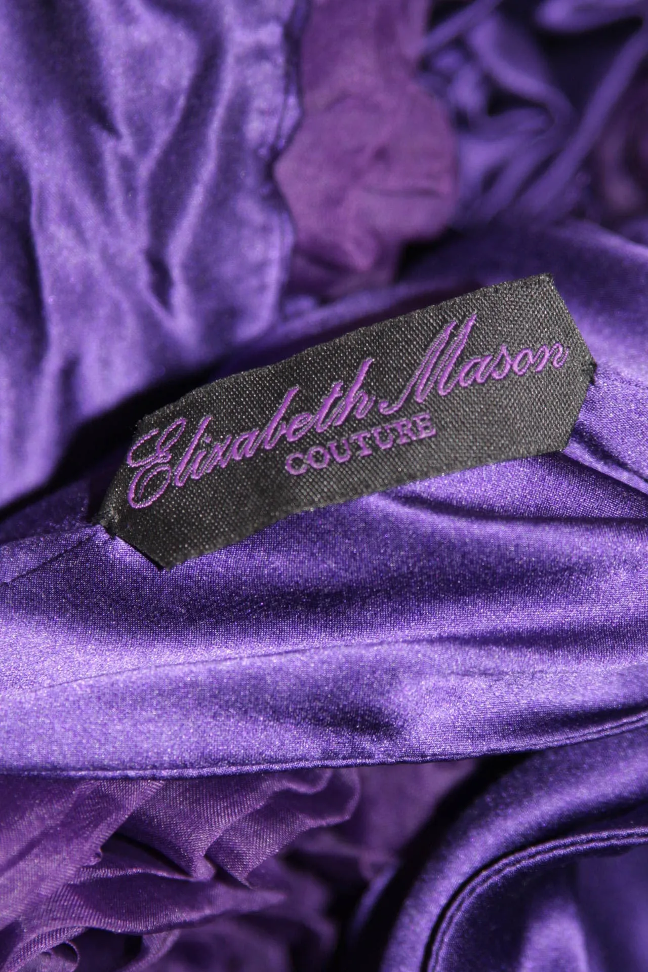 ELIZABETH MASON COUTURE Purple Silk "Rose" Wrap