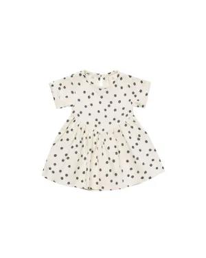 Girls Dress| Brielle Dress with Navy Dot | Quincy Mae