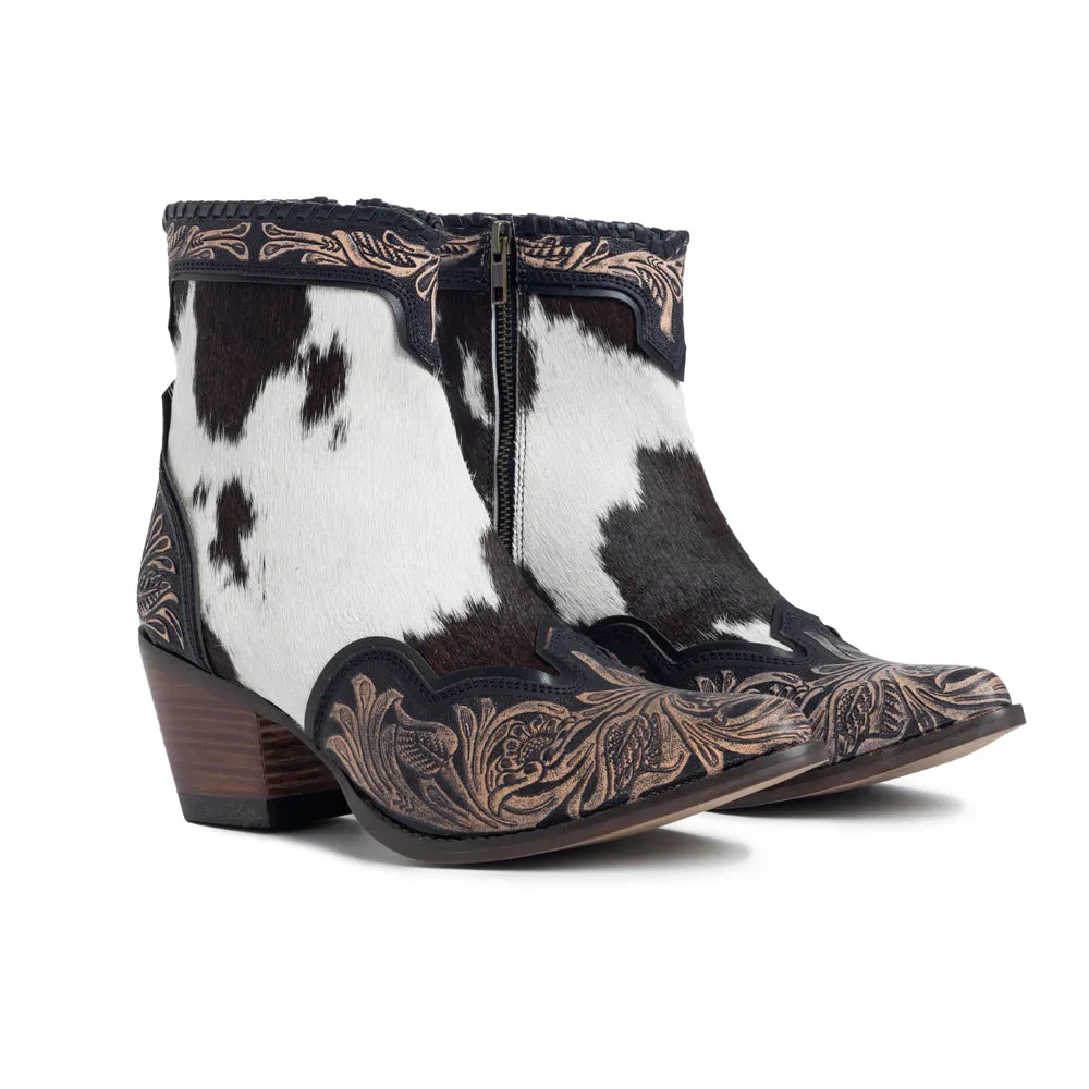 Glennchester Hair-on Hide & Hand-tooled Boots