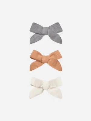 Hair Clips | Bow with Clip - Melon, Lagoon and Ivory | Quincy Mae