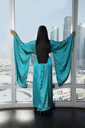 Jasmine turquoise kimono robe