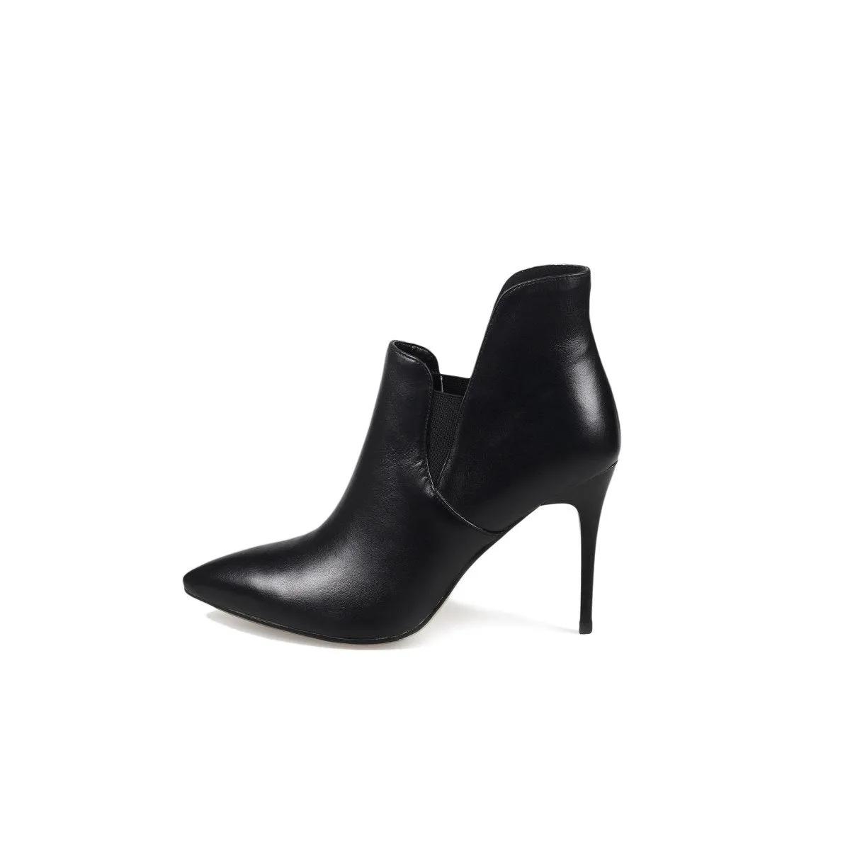 Leather Asymmetrical Ankle Boots