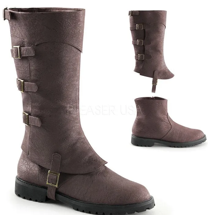 Men's Buckled Strap Knee Boots (GOTHAM-105)