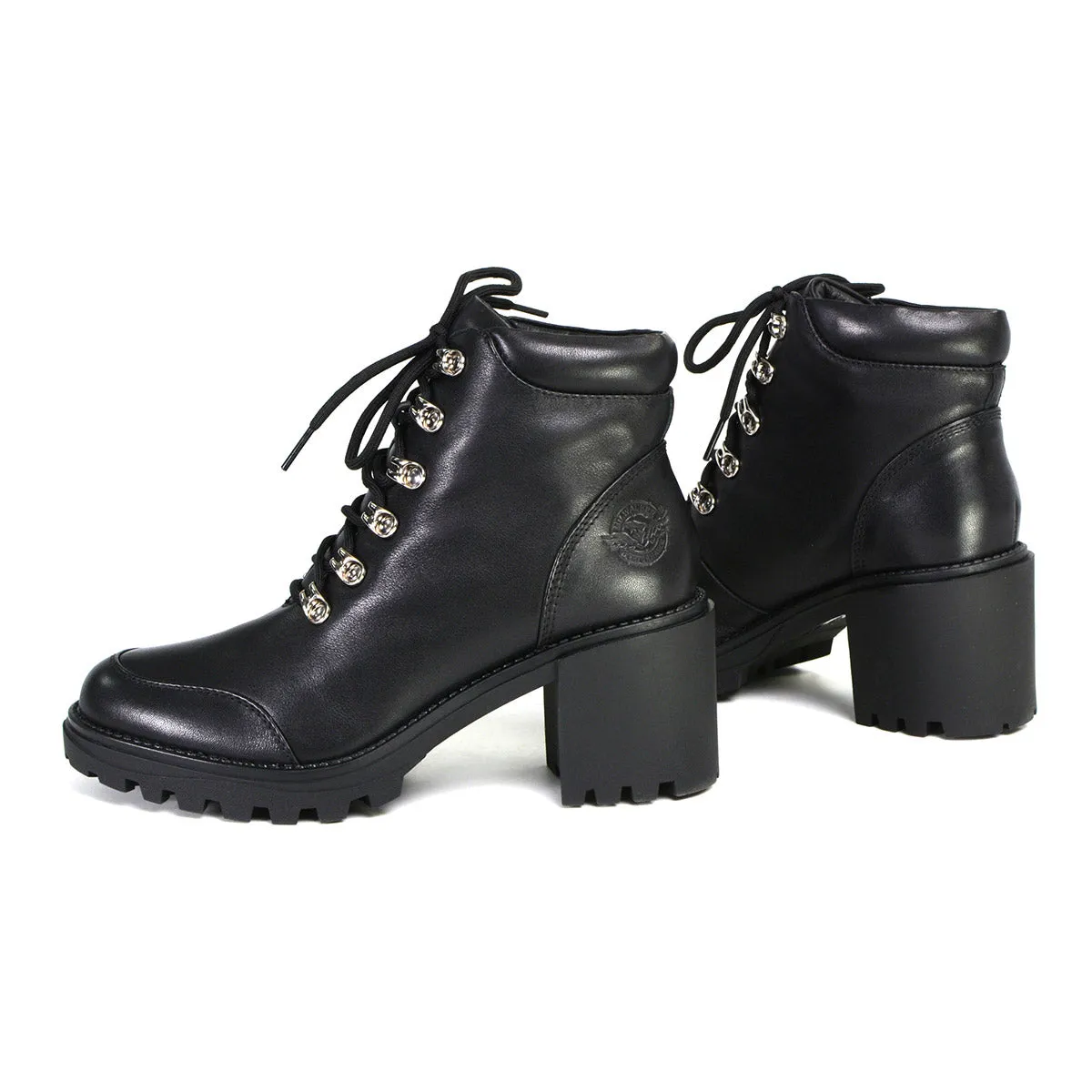 Milwaukee Leather Women's Devine Black Leather Lace to Toe Boots with