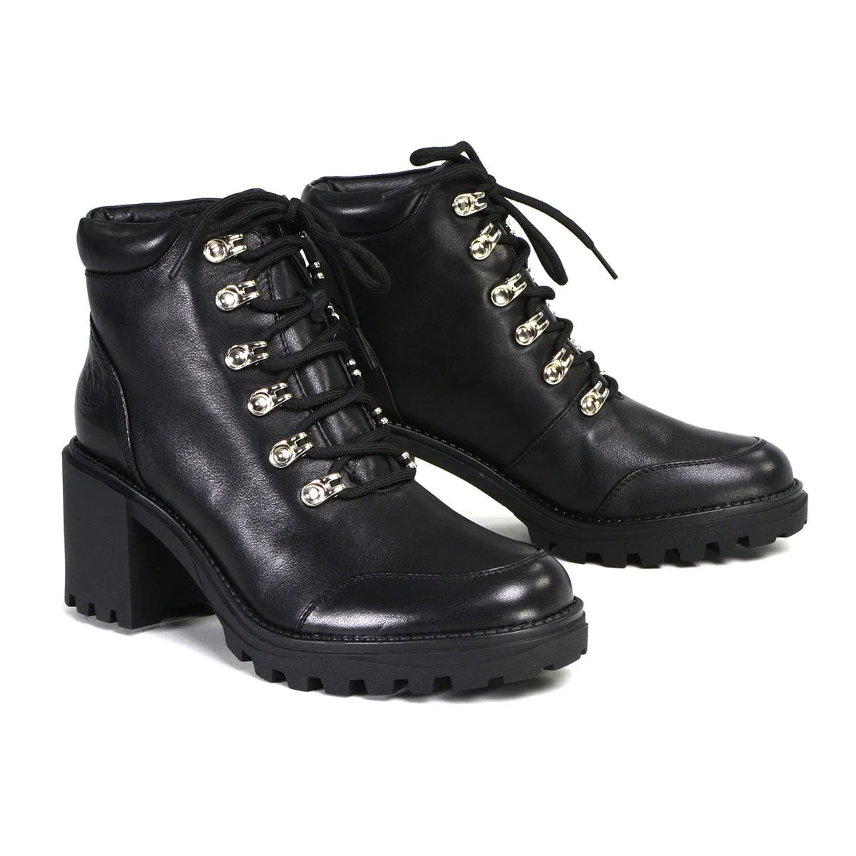 Milwaukee Leather Women's Devine Black Leather Lace to Toe Boots with