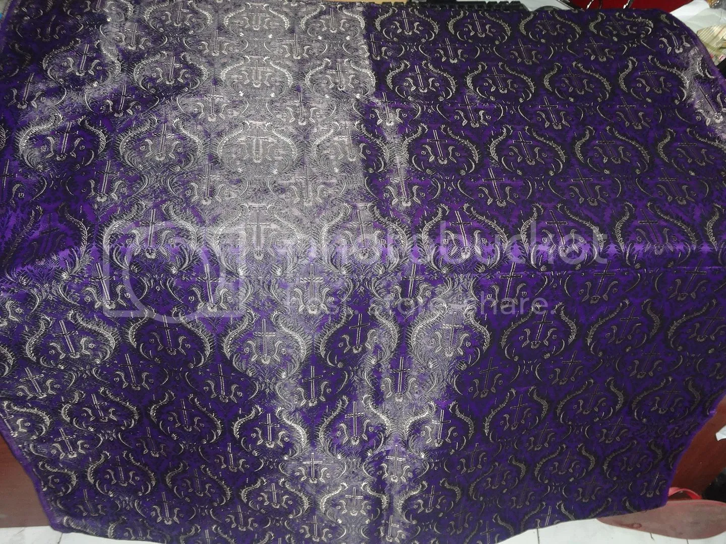 Pure SILK BROCADE vestment FABRIC Purple color 44" wide BRO246[4]