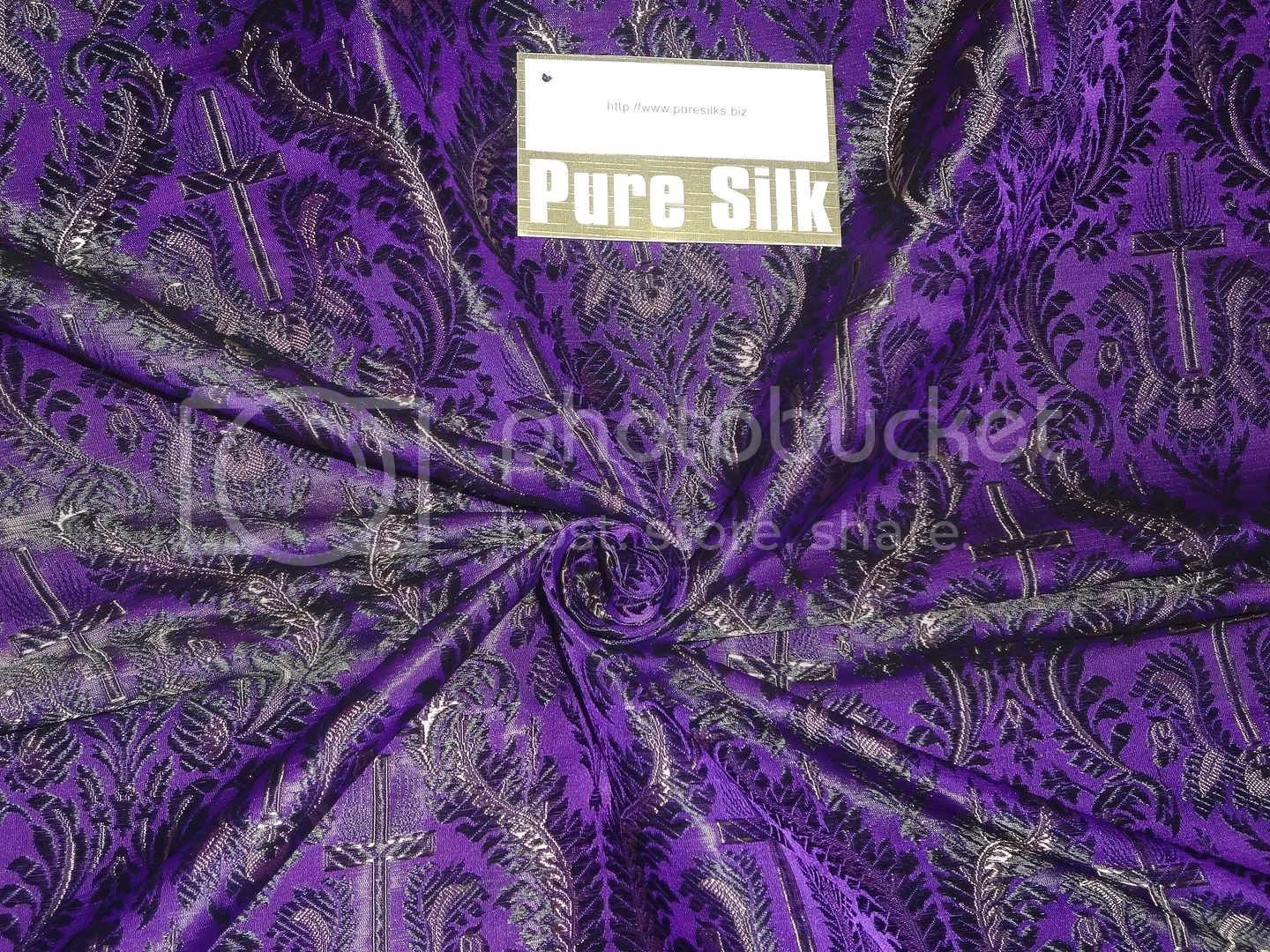 Pure SILK BROCADE vestment FABRIC Purple color 44" wide BRO246[4]