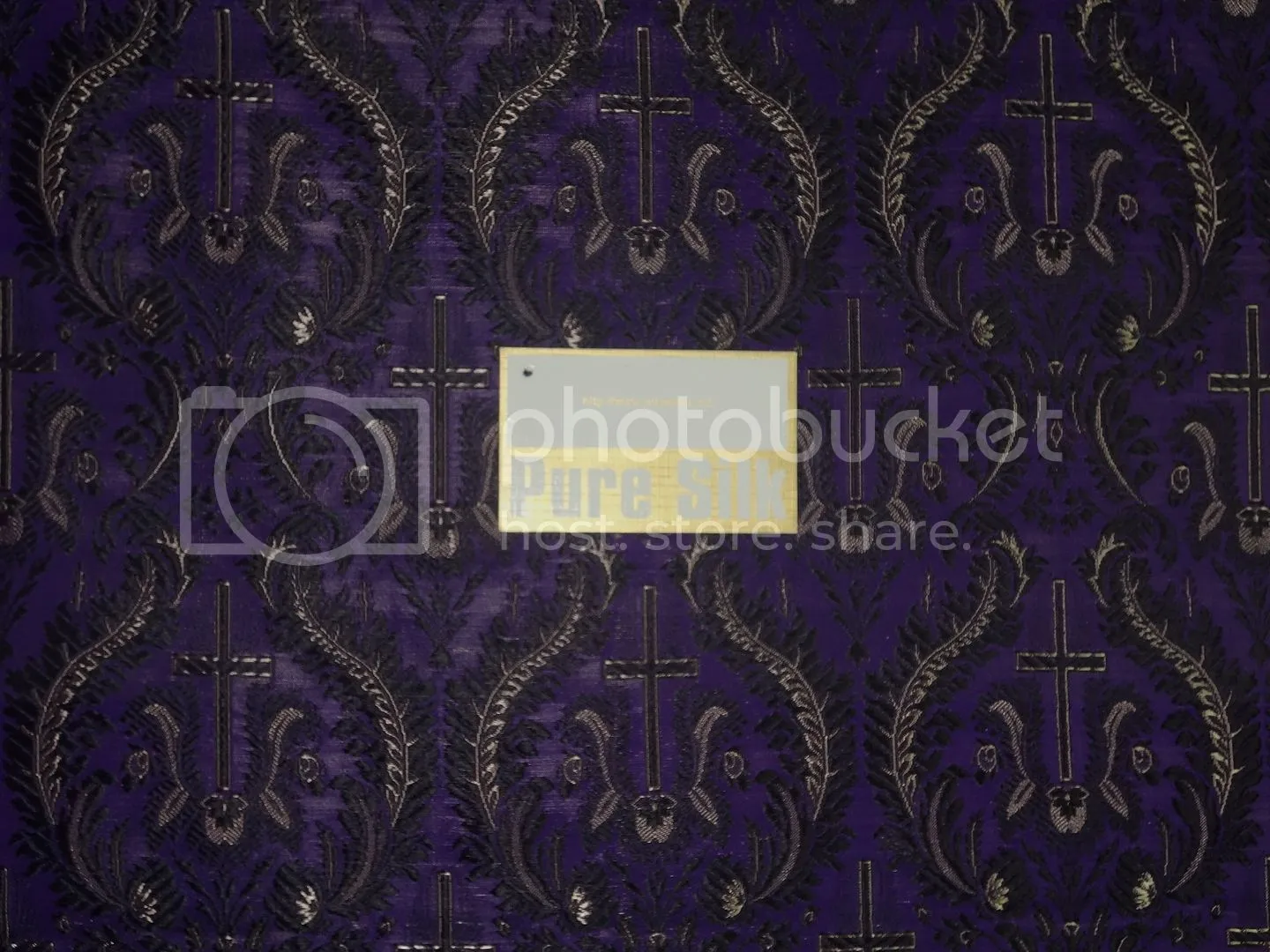 Pure SILK BROCADE vestment FABRIC Purple color 44" wide BRO246[4]