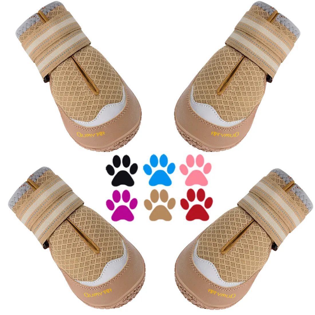 QUMY Dog Shoes for Hot Pavement 4PCS