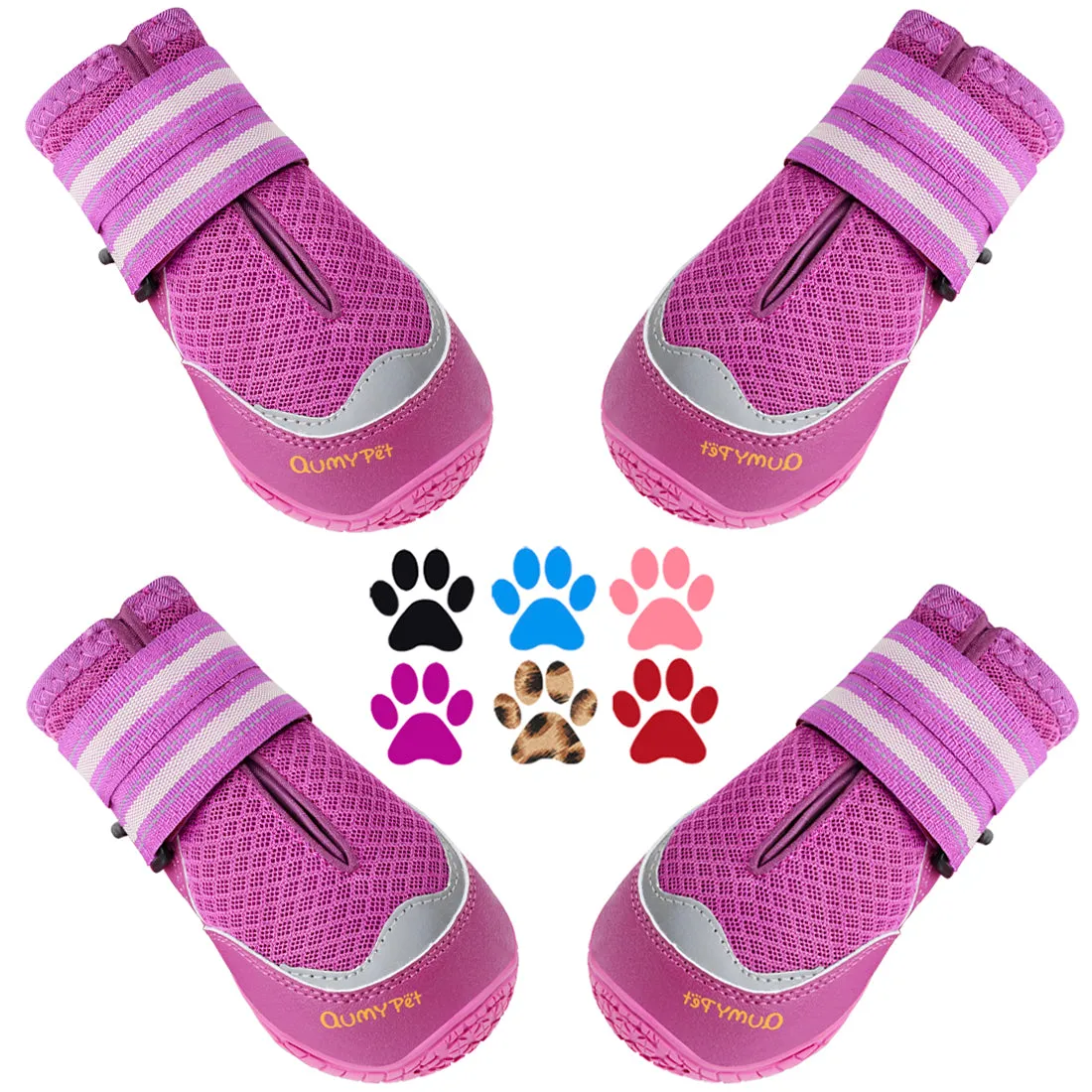 QUMY Dog Shoes for Hot Pavement 4PCS