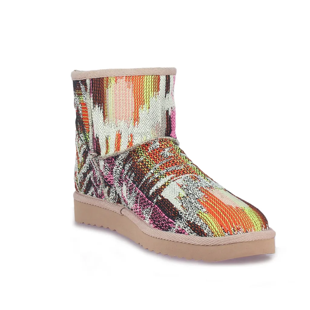 Saint Felice Embroidered Italian Fabric Snug Boots