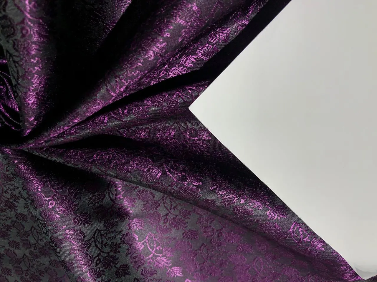 Silk Brocade  fabric~ satin 44" wide   jacquard MULBERRY X BLACK BRO996[5]