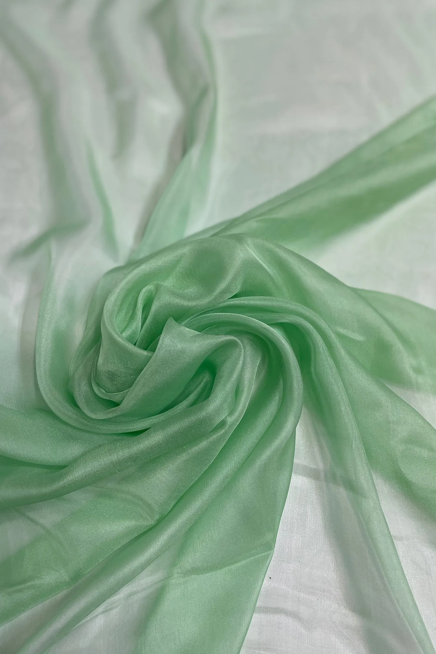 Spring Green Silk Chiffon