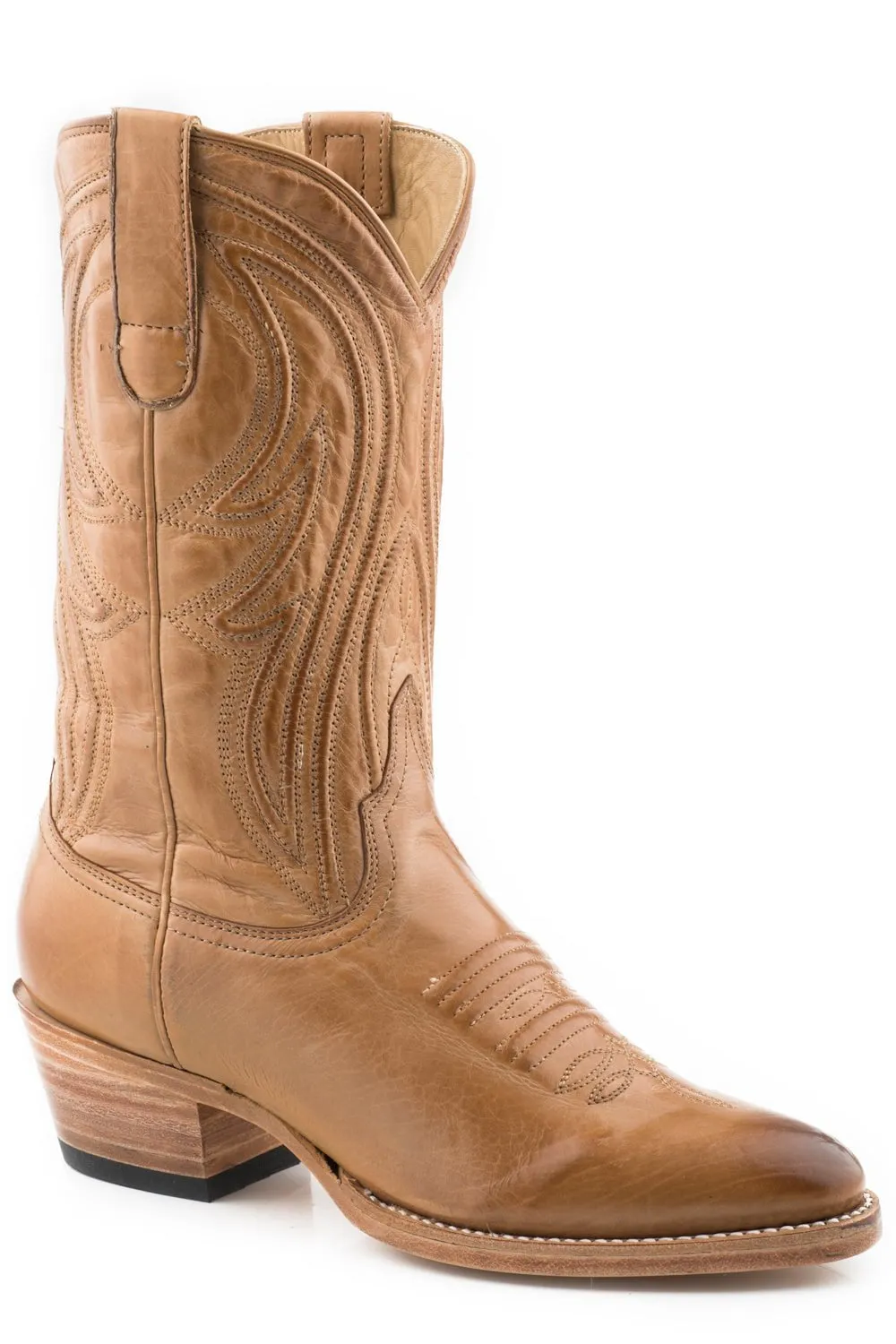 Stetson Womens Nora Gold Calf Leather Cowboy Boots