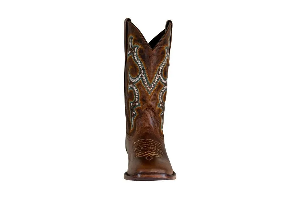 TuffRider Women Jenny Embroidered Leather Square Toe Western Boots