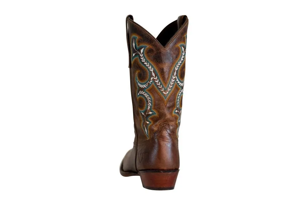 TuffRider Women Jenny Embroidered Leather Square Toe Western Boots