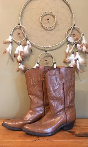 WESTERN FRONT 1960s Brown Acme Leather Cowgirl Boots, Sz 6