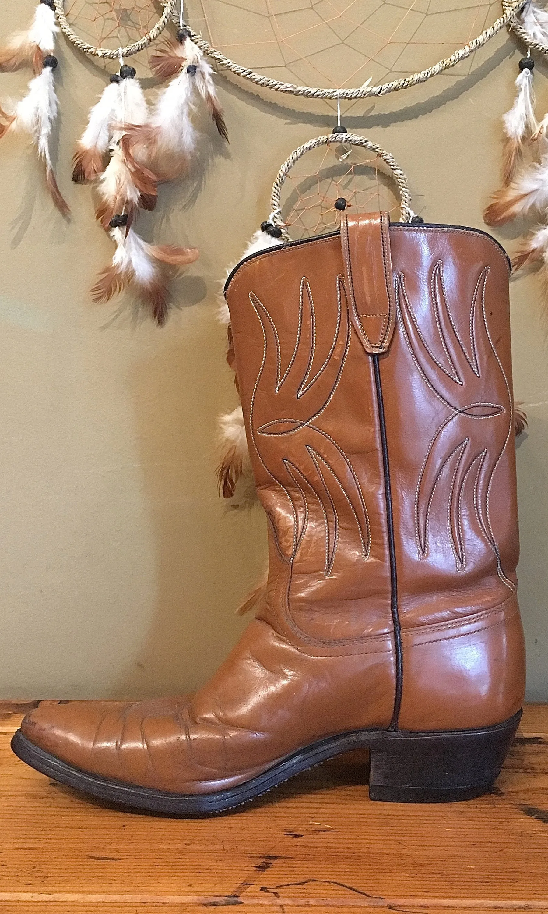 WESTERN FRONT 1960s Brown Acme Leather Cowgirl Boots, Sz 6