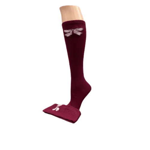 Women's Bow Socks, Women's Acrylic Knee-Hi Socks, Women's Boot Socks