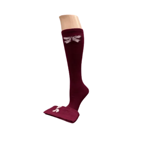 Women's Bow Socks, Women's Acrylic Knee-Hi Socks, Women's Boot Socks